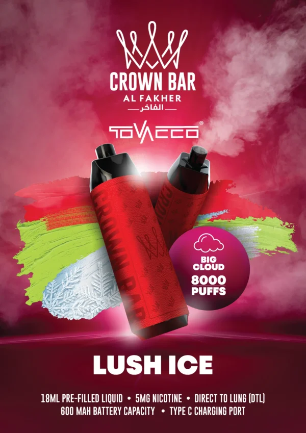 Al Fakher Vape Crown Bar Big Cloud 8000 Puffs 5% Nicotine Disposable Vape Wholesale - European Warehouse Stock - BookVape - 2
