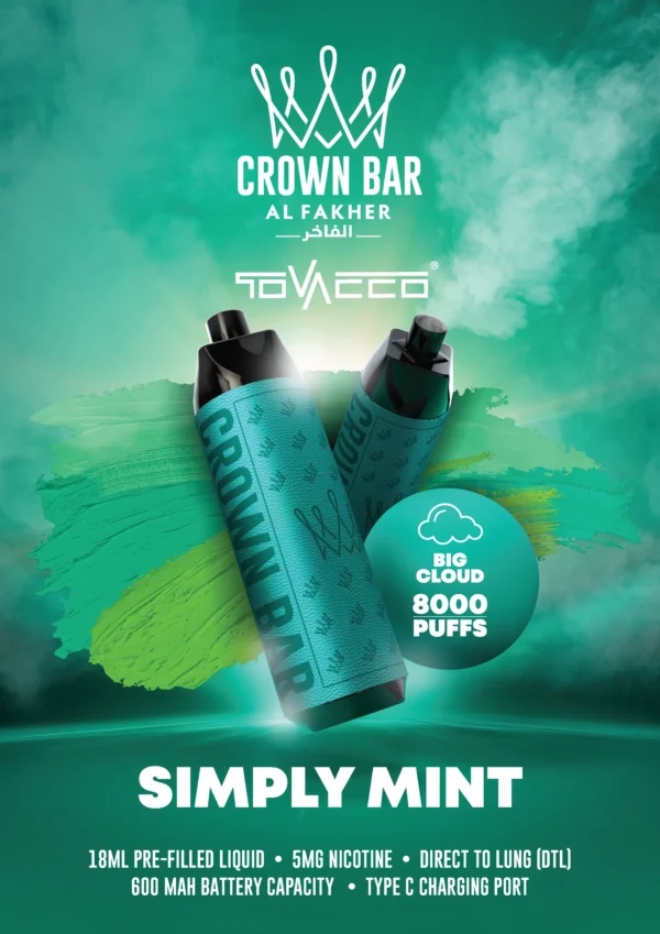 Al Fakher Vape Crown Bar Big Cloud 8000 Puffs 5% Nicotine Disposable Vape Wholesale - European Warehouse Stock - BookVape - 4