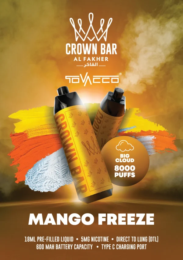 Al Fakher Vape Crown Bar Big Cloud 8000 Puffs 5% Nicotine Disposable Vape Wholesale - European Warehouse Stock - BookVape - 5