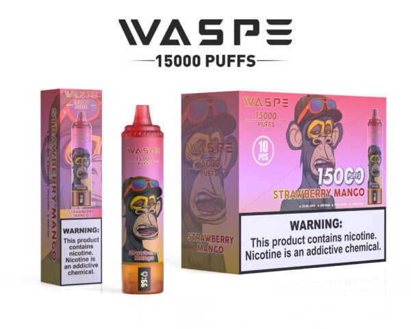 WASPE 15000 PUFFS 0% 2% 3% 5% Nikotin engangsvape Engros - BookVape - 12