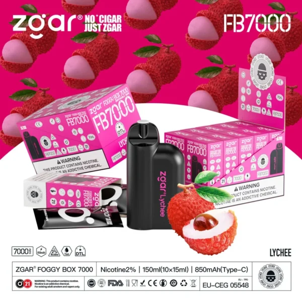 ZGAR FOGGY BOX 7000 Puffs 2% Nicotina Recarregável Vape Descartável Atacado - BookVape - 19
