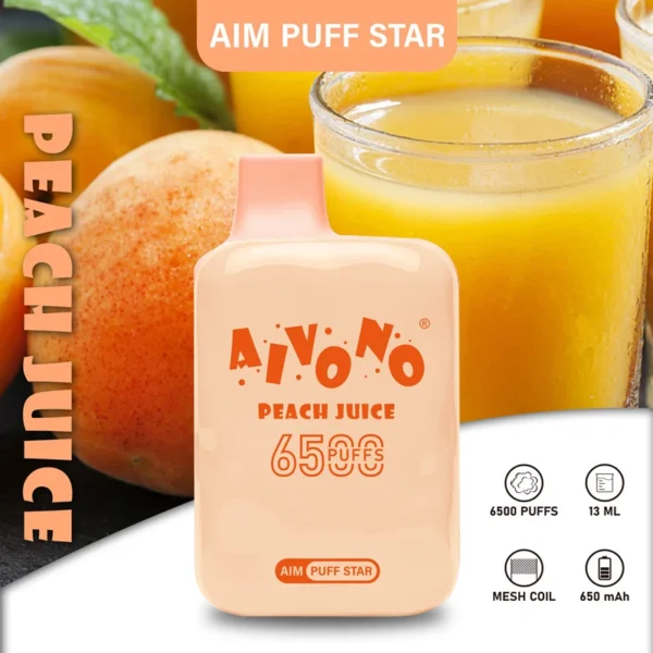 AIVONO AIM PUFFSTAR 6500 Puffs 0% 2% 5% Nikotynowy, jednorazowy, wielokrotnego ładowania Vapes Pen Luzem Kup hurtowo - BookVape - 11