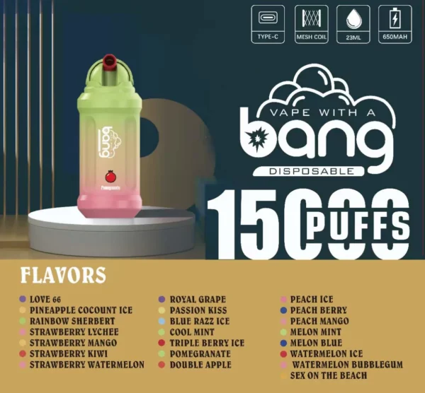 Bang 15000 Puffs 0% 2% 3% 5% Low Nicotine Rechargeable Disposable Vapes Pen Bulk Buy Wholesale - BookVape - 1