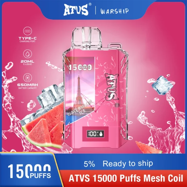 Atvs 15000 Puffs 5% Перезаряжаемые одноразовые вейпы-ручки с низким содержанием никотина Купить оптом - BookVape - 6