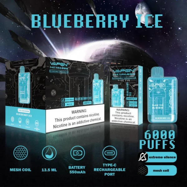 VAPEN Meta 6000 Puffs 2% 5% Перезаряжаемые одноразовые ручки для электронных сигарет с низким содержанием никотина Купить оптом - BookVape - 9