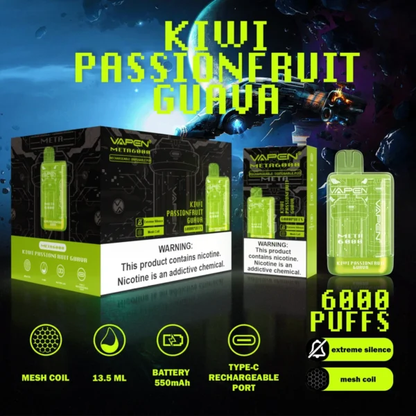 VAPEN Meta 6000 Puffs 2% 5% Перезаряжаемые одноразовые ручки для электронных сигарет с низким содержанием никотина Купить оптом - BookVape - 2