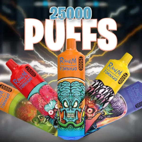 RahdM Tornado 25000 Puffs 2% Stylo à vape jetable rechargeable à faible teneur en nicotine Acheter en gros - BookVape - 1