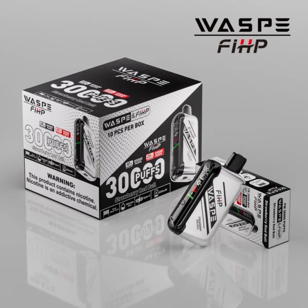 WASPE FIHP 30000 Puffs Dual Mesh 0% 2% 5% LED-skærm med lavt nikotinindhold Genopladelige engangsvapes Pen Bulk Køb Engros - BookVape - 12