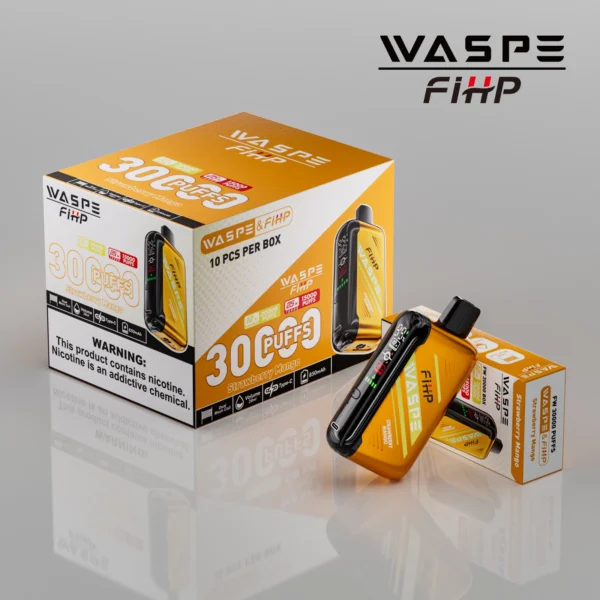 WASPE FIHP 30000 Puffs Dual Mesh 0% 2% 5% LED Display Lav Nikotin Genopladelig Engangs Vapes Pen Bulk Køb Engros - BookVape - 11