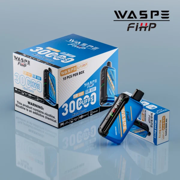 WASPE FIHP 30000 Puffs Dual Mesh 0% 2% 5% LED Display Lav Nikotin Genopladelig Engangs Vapes Pen Bulk Køb Engros - BookVape - 14