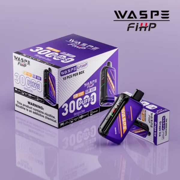 WASPE FIHP 30000 Puffs Dual Mesh 0% 2% 5% LED Display Lav Nikotin Genopladelig Engangs Vapes Pen Bulk Køb Engros - BookVape - 4