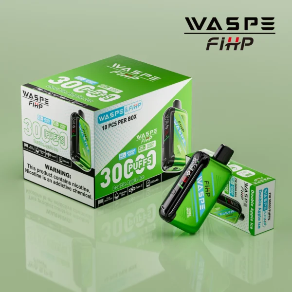 WASPE FIHP 30000 Puffs Dual Mesh 0% 2% 5% LED-skærm med lavt nikotinindhold Genopladelige engangsvapes Pen Bulk Køb Engros - BookVape - 8