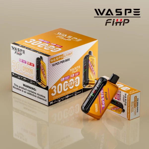 WASPE FIHP 30000 Puffs Dual Mesh 0% 2% 5% LED-skærm med lavt nikotinindhold Genopladelige engangsvapes Pen Bulk Køb Engros - BookVape - 2