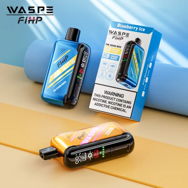 WASPE FIHP 30000 Puffs Dual Mesh 0% 2% 5% LED Display Lav Nikotin Genopladelig Engangs Vapes Pen Bulk Køb Engros - BookVape - 1