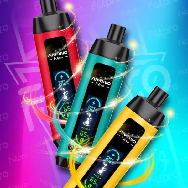 AIVONO Fatpro 22000 Puffs Hookah Digital skærm 0% 2% 3% 5% Genopladelige engangsvapes med lav nikotinindhold Pen Bulk Køb Engros - BookVape - 1
