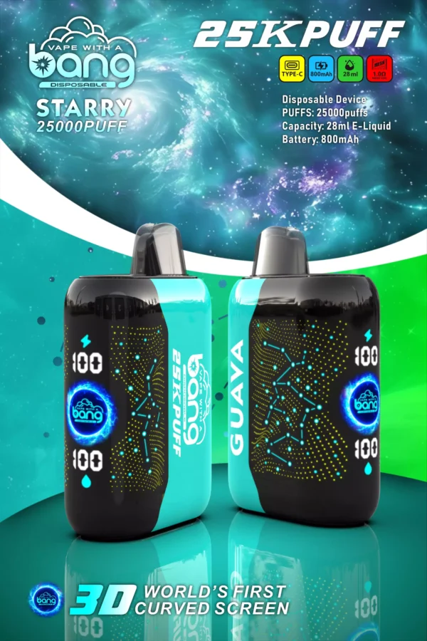 Bang Starry 25000 Puffs Schermo curvo 3D 0% 2% 3% 5% Penna per vaporizzatori usa e getta ricaricabile a basso contenuto di nicotina all'ingrosso Acquista all'ingrosso - BookVape - 10